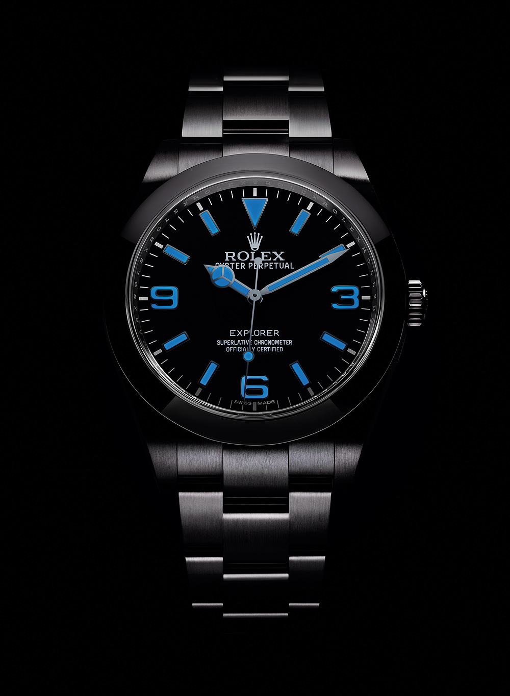 Rolex Oyster Perpetual Explorer - front - lume