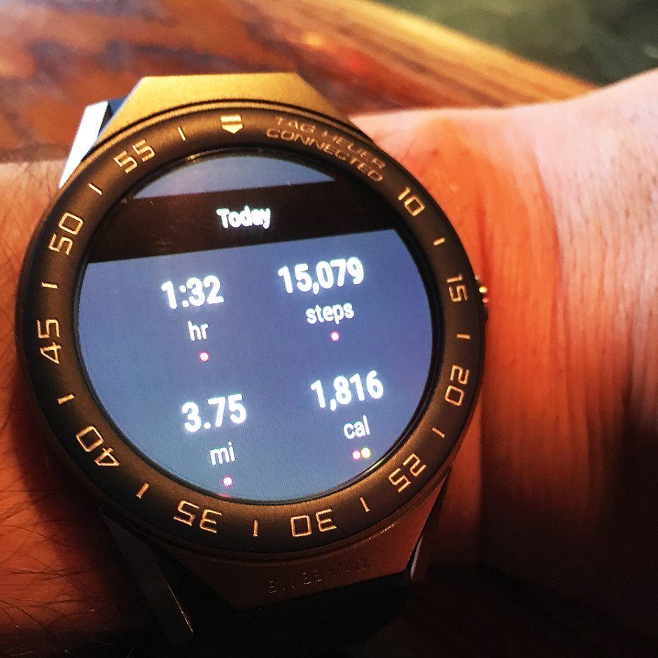 The fitness app lets you keep track of steps and calories burned.