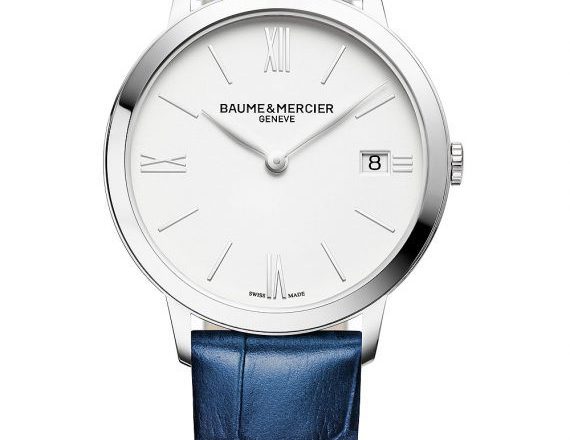 Mercier blue band wristwatch Front