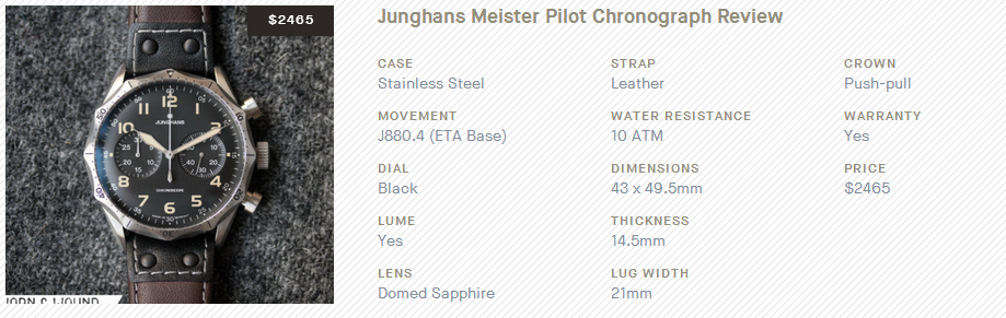 Junghans Meister Pilot Chronograph Review